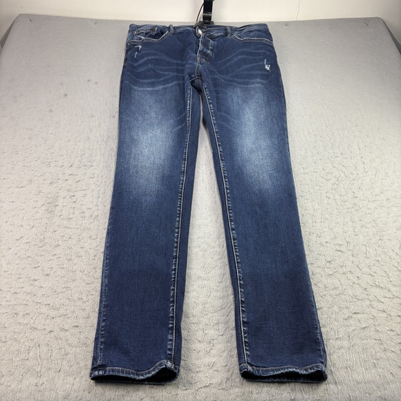 Amiri Jeans Mens 38x33 Distressed Denim Made in USA Designer Slim Fit Button Fly - Picture 1 of 15